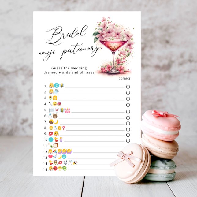 Petals & Prosecco Pink Flora Emoji Pictionary Game (Creator Uploaded)