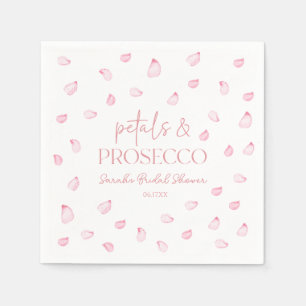 Petals & Prosecco Pink Rose Petals Bridal Shower Napkin