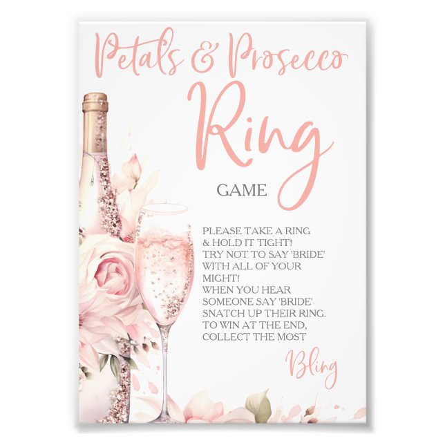 Petals & Prosecco Ring Game Hunt Rings Photo Print (Front)