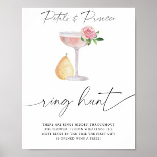 Petals & Prosecco - ring hunt bridal shower game Poster