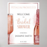 Petals & Prosecco Rose Gold Bridal Shower Welcome Poster<br><div class="desc">Our "Petals and Prosecco" welcome sign is the perfect addition to your bridal shower celebration. The sign features a beautiful rose gold design with a champagne bottle and prosecco glass in the centre, adding a touch of elegance and glamour to your event. The delicate floral details and the theme of...</div>