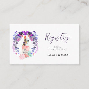 Petals & Prosecco Succulent Bridal Shower Registry Enclosure Card
