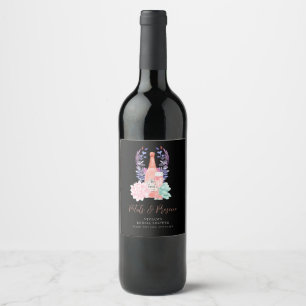 Petals & Prosecco Succulent Bridal Shower Wine Label