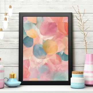 Petals Wall Poster, Flower Oil paint wall Poster