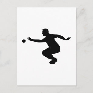 Petanque player postcard