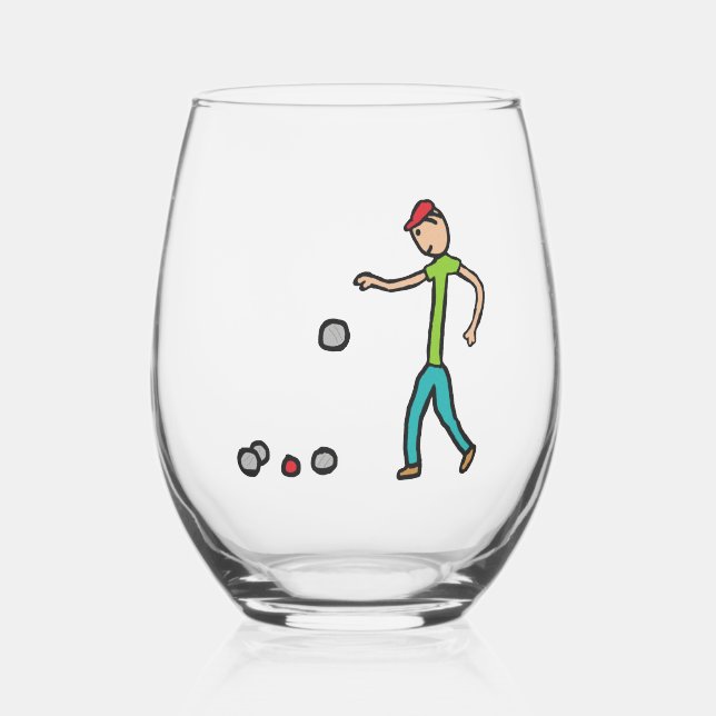 Petanque Stemless Wine Glass (Front)