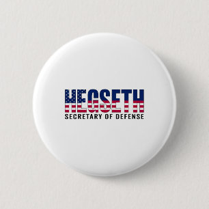Pete Hegseth Secretary Of Defence American Flag Tr 6 Cm Round Badge