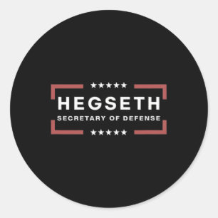 Pete Hegseth Secretary Of Defense Trump Military P Classic Round Sticker