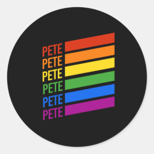Pete LGBT Rainbow Classic Round Sticker