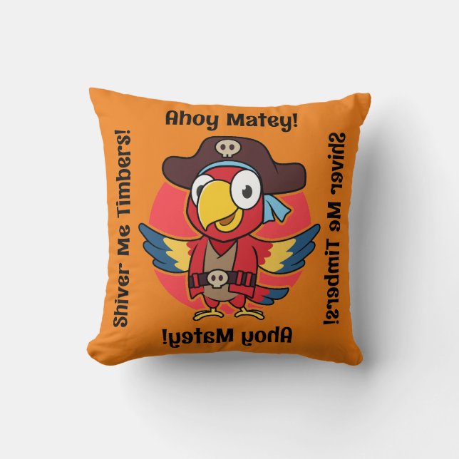 Pete the Pirate - Halloween Throw Pillow (Front)