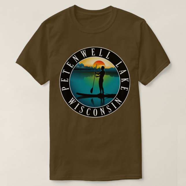 Petenwell Lake Wisconsin Paddleboarding T-Shirt (Design Front)