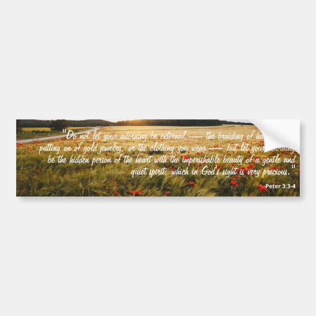 Peter 3:3-4 Bible Verse Women Bumper Sticker (Front)