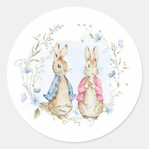 Peter and Flopsy Rabbit Siblings Party Classic Round Sticker