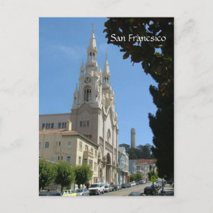Peter and Paul Church and the Coit tower Postcard
