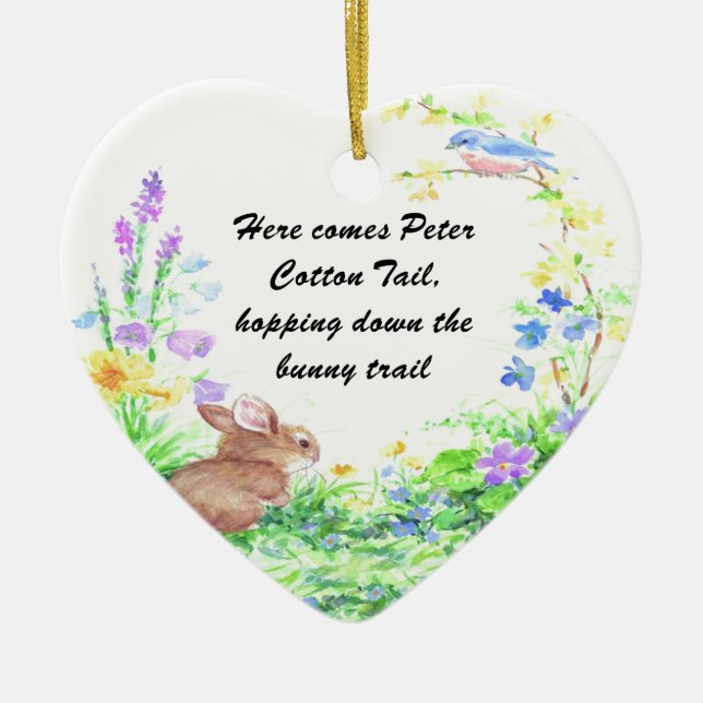 Peter Cotton Tail - Ceramic Tree Decoration (Front)