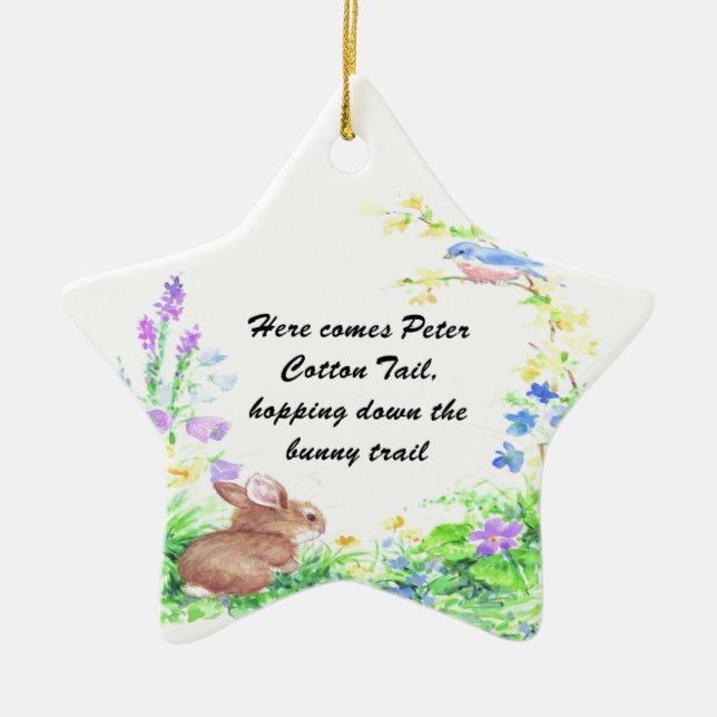 Peter Cotton Tail - Ceramic Tree Decoration (Front)