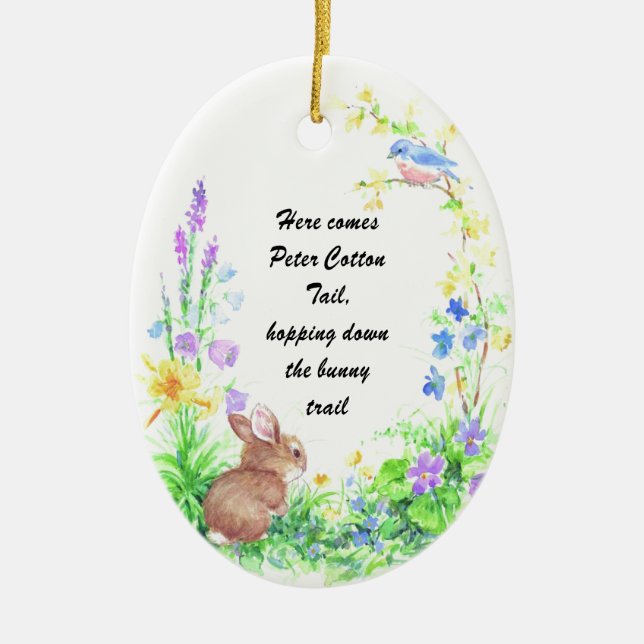 Peter Cotton Tail - Ceramic Tree Decoration (Front)