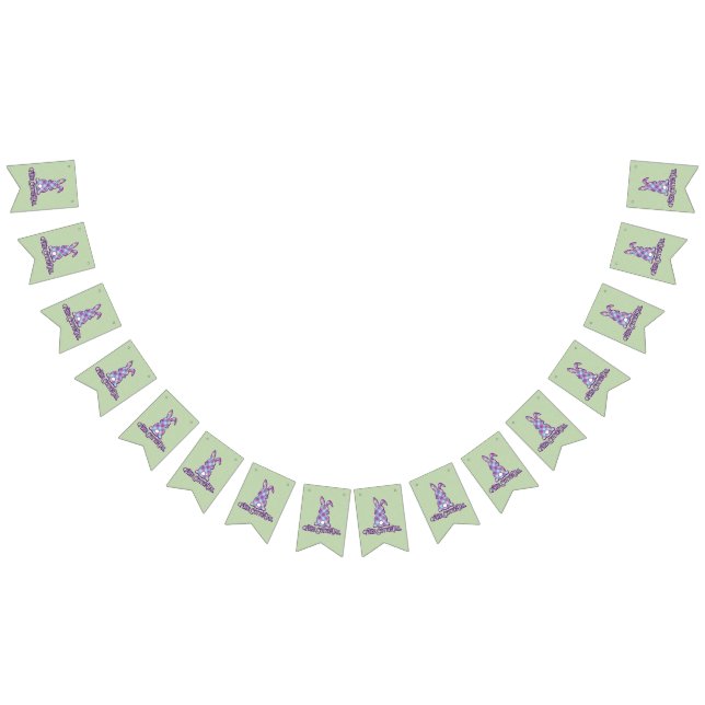 Peter Cottontail Purple Plaid Easter Bunny Bunting (All)