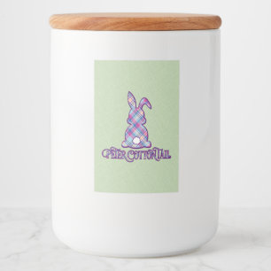 Peter Cottontail Purple Plaid Easter Bunny Food Label