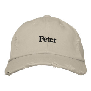 Peter Create your Own name text Chino twill-Hat Embroidered Hat