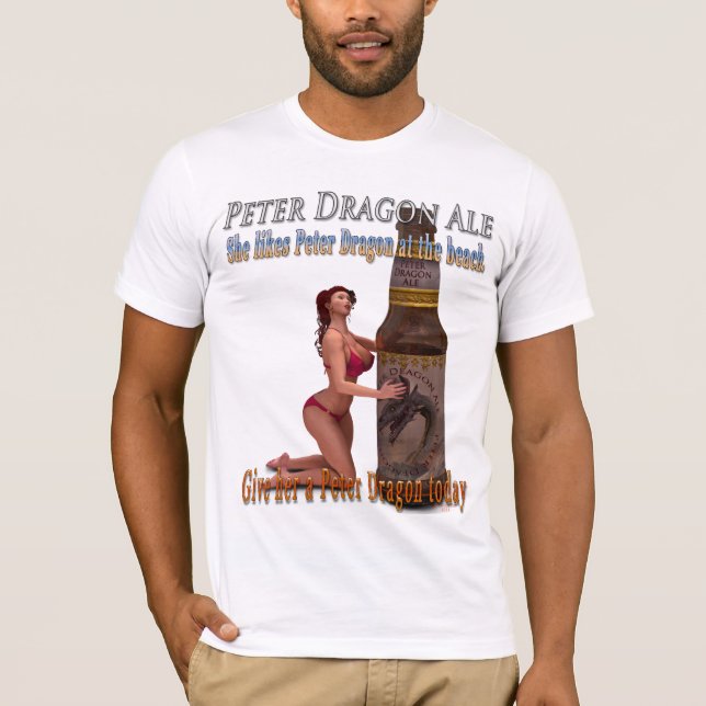 Peter Dragon Ale beach T-Shirt (Front)