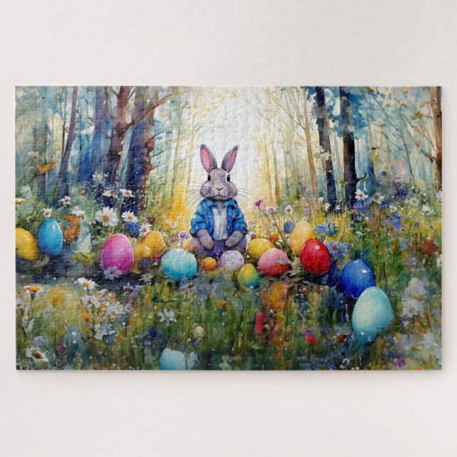 Peter Easter Bunny with Easter Eggs Jigsaw Puzzle (Horizontal)