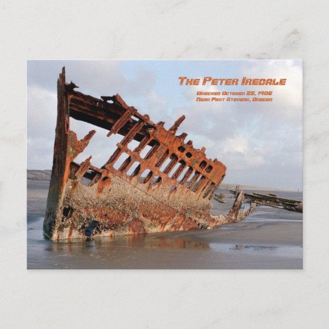 Peter Iredale Shipwreck, Fort Stevens, Oregon Post Postcard (Front)