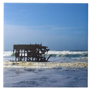 Peter Iredale Shipwreck, Oregon Coast Ceramic Tile