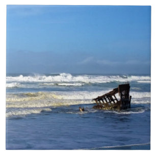Peter Iredale Shipwreck, Oregon Coast Ceramic Tile