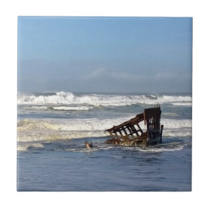 Peter Iredale Shipwreck, Oregon Coast Ceramic Tile