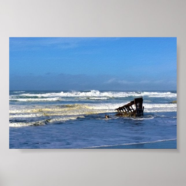 Peter Iredale Shipwreck, Oregon Coast Poster (Front)