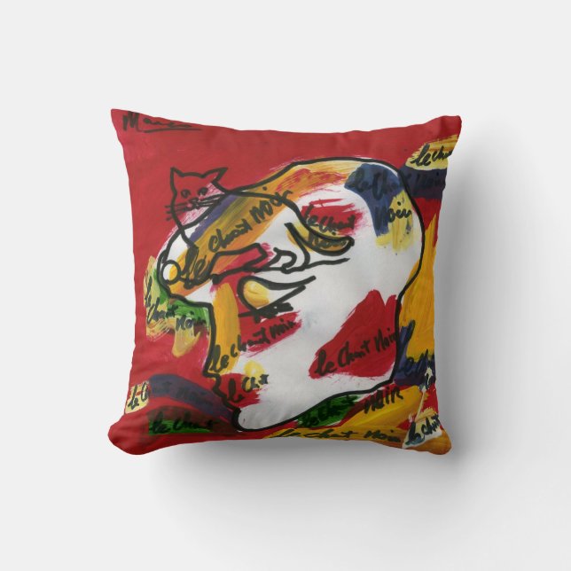 "peter max art style"abstract pillow (Front)