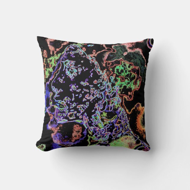 "peter max art style" abstract profile pillow (Front)