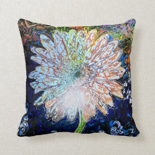 "peter max art style" flowers pillow