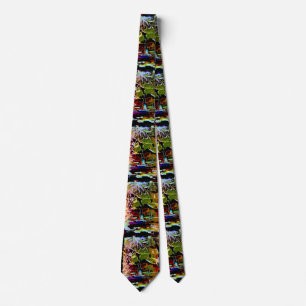 "peter max art style" sail boats tie