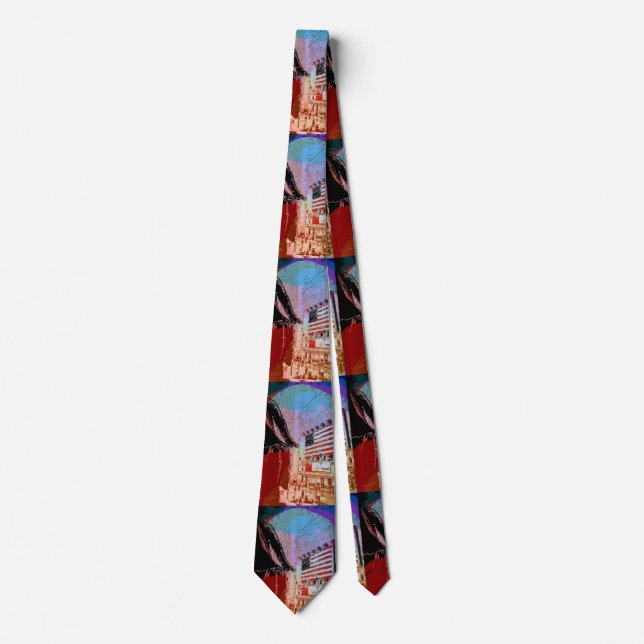 "peter max art style" wall street tie (Front)