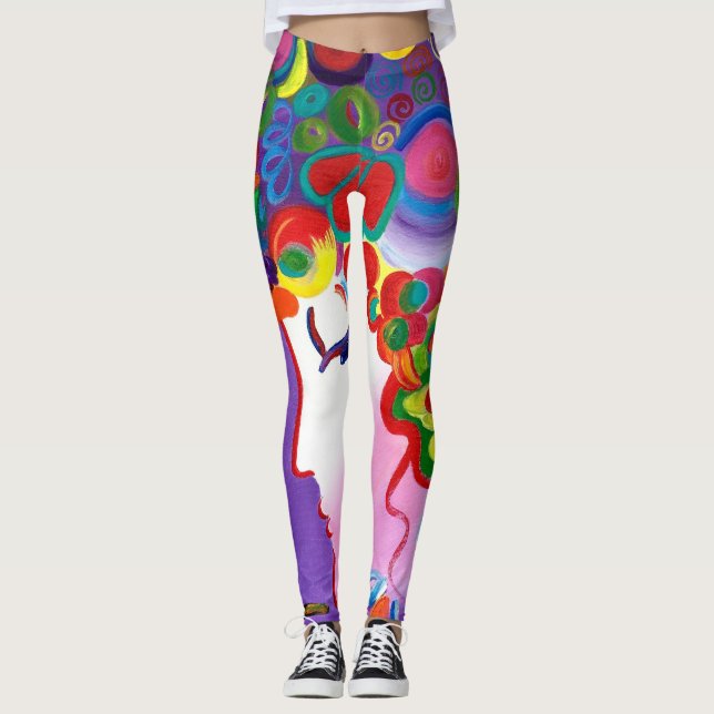 Peter max Inspired Blushing Beauty Leggings (Front)