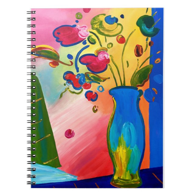 Peter Max inspired Flowers Notebook (Front)