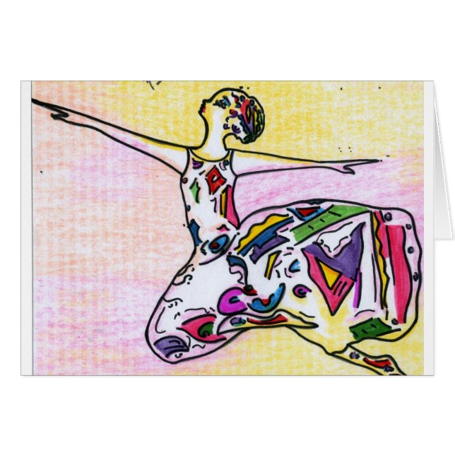 Peter Max style beauty dancer Card (Front Horizontal)