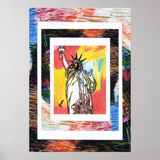 Peter Max style original signed acrylic painting Poster (Front)