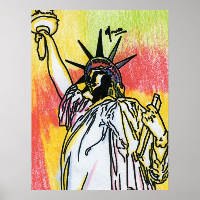 Peter Max style original signed acrylic painting Poster (Front)