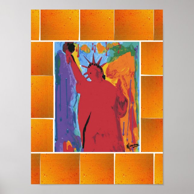 Peter Max style original signed acrylic painting Poster (Front)