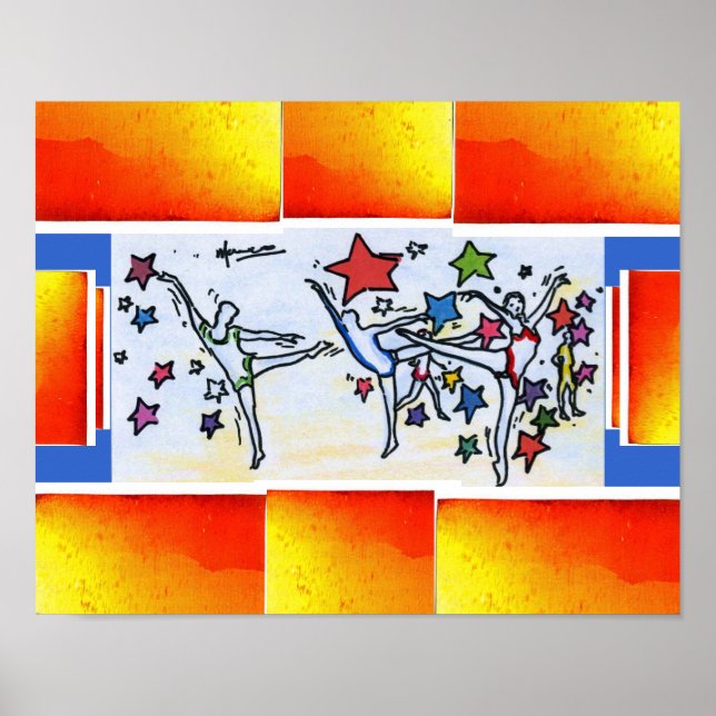 Peter Max style original signed acrylic painting Poster (Front)