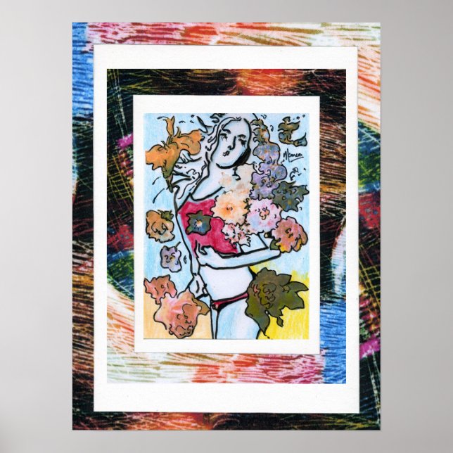 Peter Max style original signed acrylic painting Poster (Front)