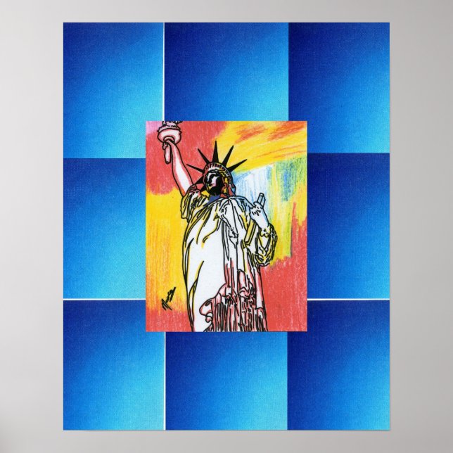 Peter Max style original signed acrylic painting Poster (Front)