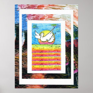 Peter Max style original signed acrylic painting Poster