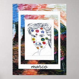 Peter Max style original signed painting Poster