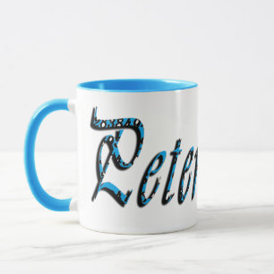 Peter, Name, Logo, Blue Combo Coffee Mug