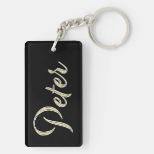 Peter Name whitegold key trailer Ring