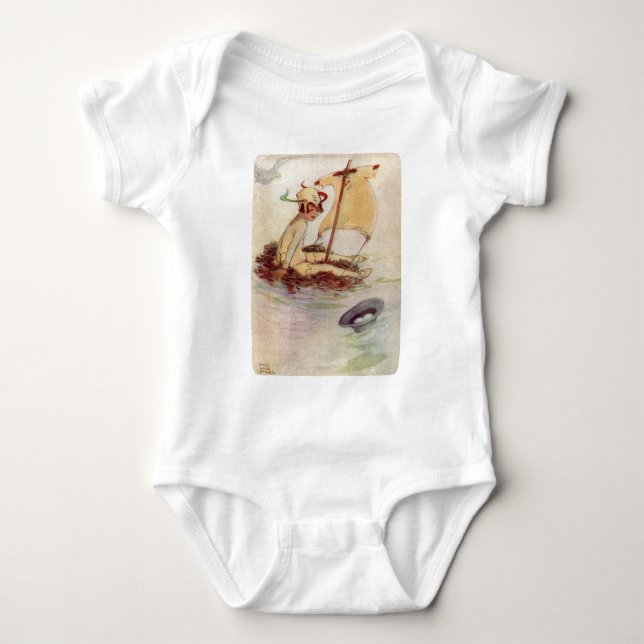 Peter Pan on Nest Raft Baby Bodysuit (Front)